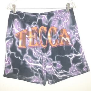 lil Tecca All Over Print Lightning Bolts Mens Shorts Size S Purple Athletic Rap